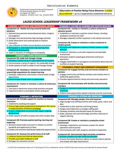 This is the Framework to use for Principal/Assistant Principal evaluations (EDSSL) 